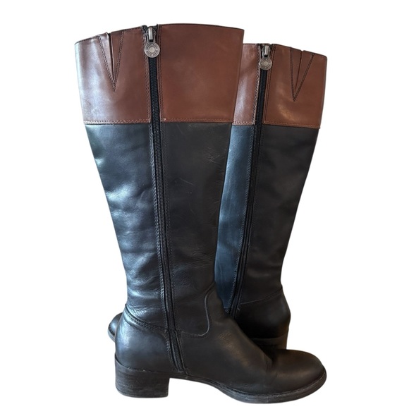 Franco Sarto Canyon Riding Boots in Black and Acorn Leather size 10 Wide Calf - Picture 4 of 16